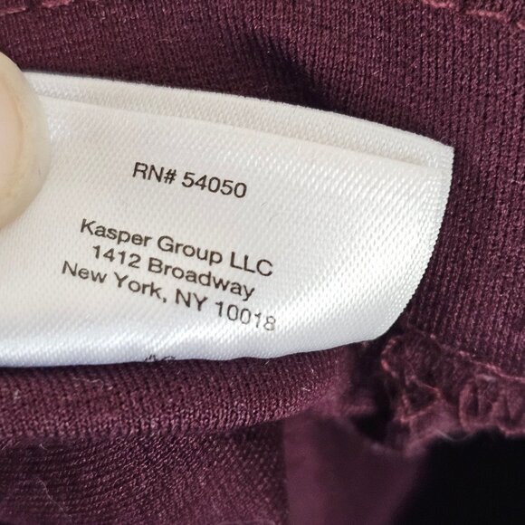 Womens L Anne Klein Wine Red Straight Slim Business Casual Office Comfort Pants - Picture 12 of 13